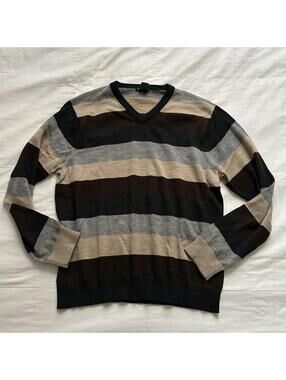 Y2K Vintage Gap brown striped merino wool sweater Size Large